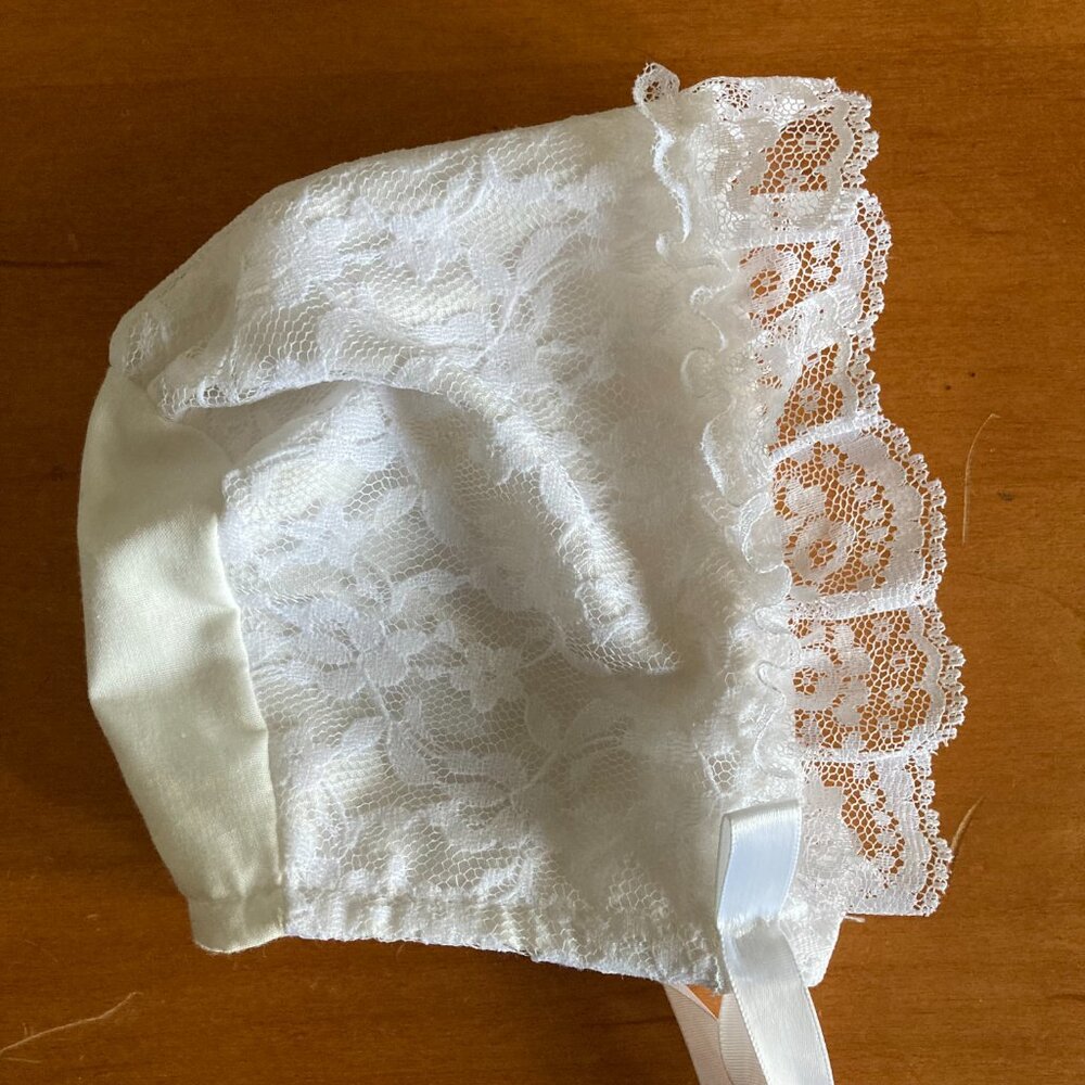 NB Vintage Christening Gown and Bonnet - Picture 10 of 11